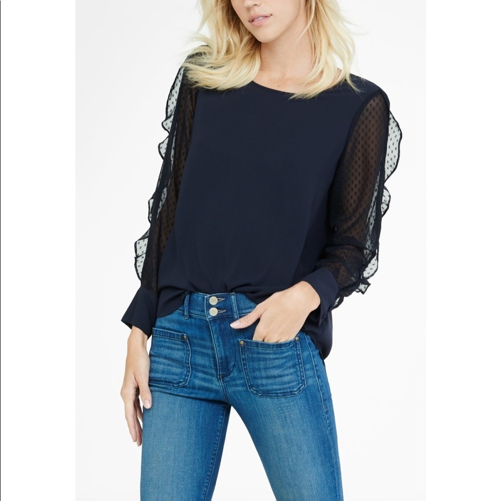 Navy Long Sleeve Blouse
